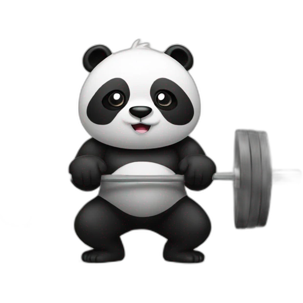 Panda weightlifting  emoji