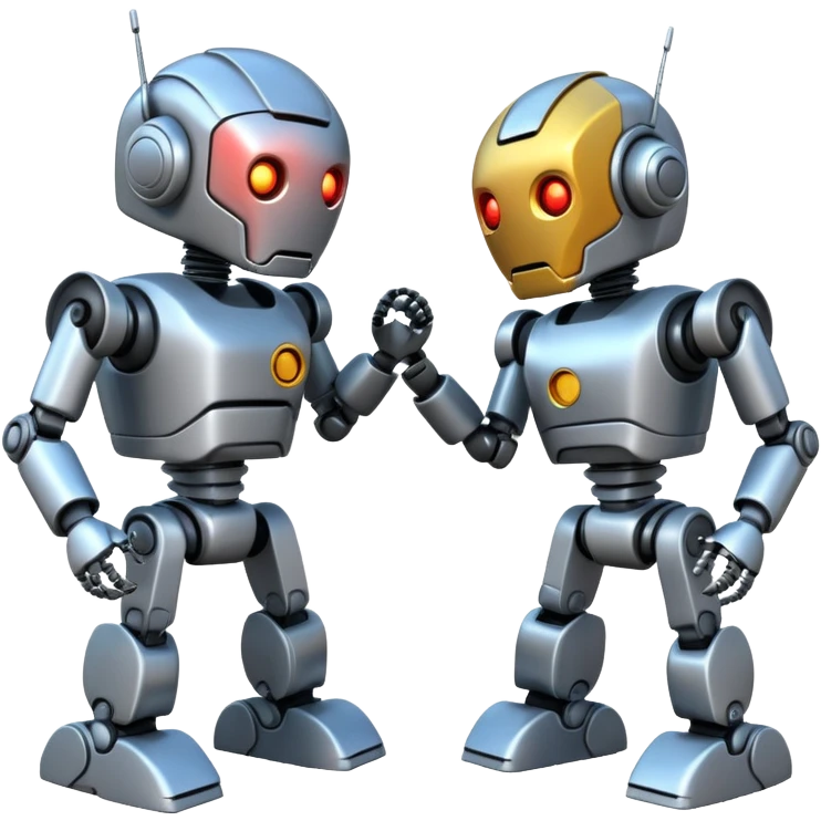 robotic fight between two robots  emoji