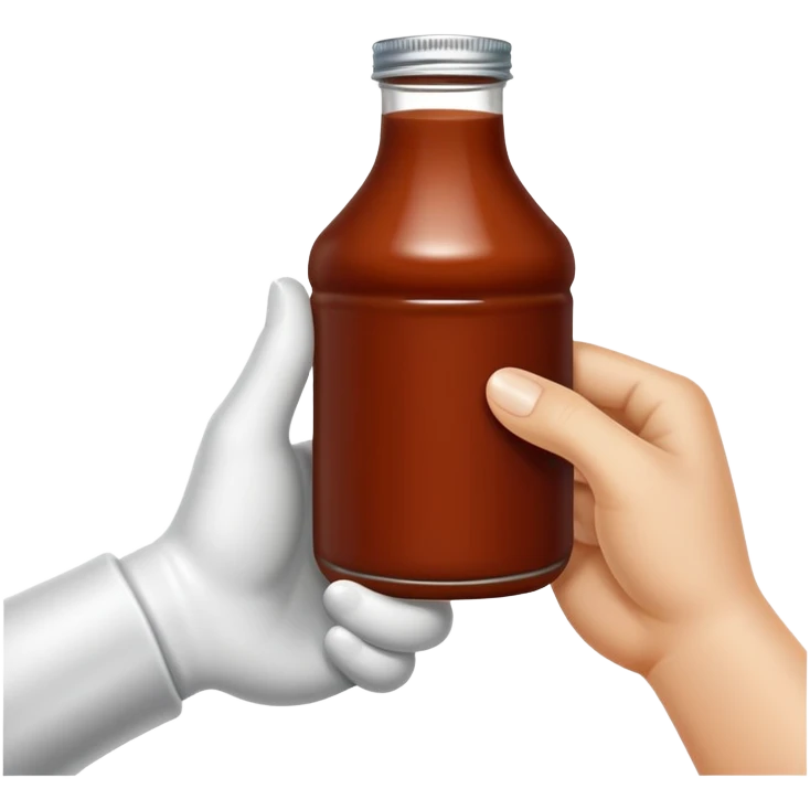 Bbq sauce and ranch holding hands emoji