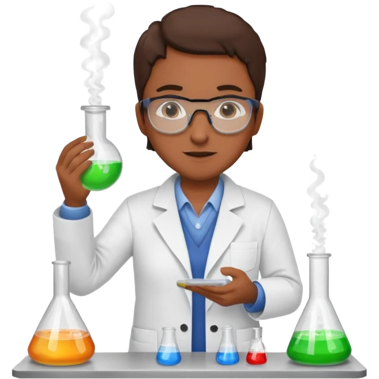 chemistry lab with teacher emoji