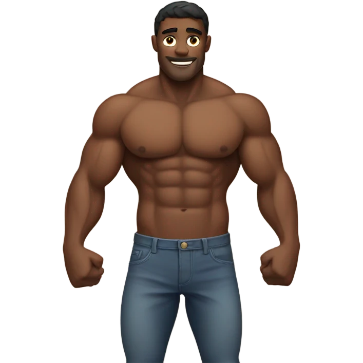 Shirtless man flexing  emoji
