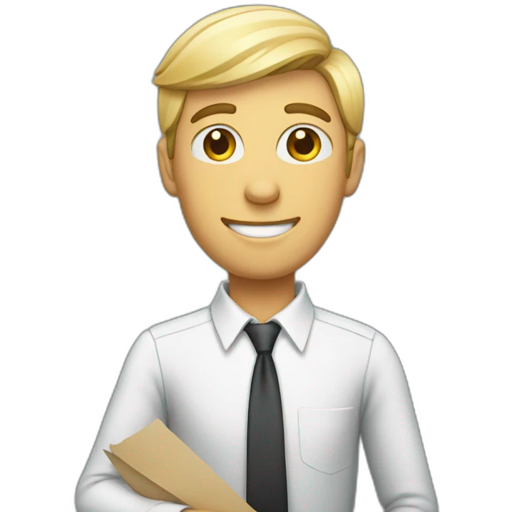 secretary with sheets in his hand emoji
