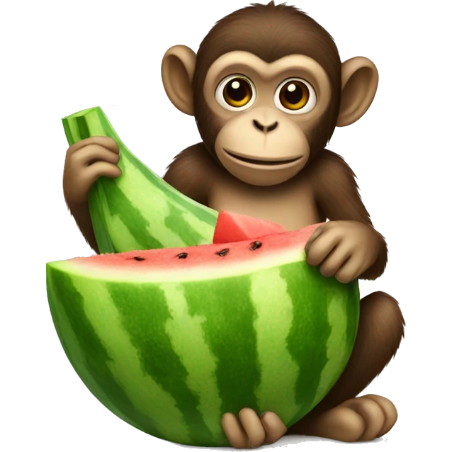 Monkey holding watermelon  emoji