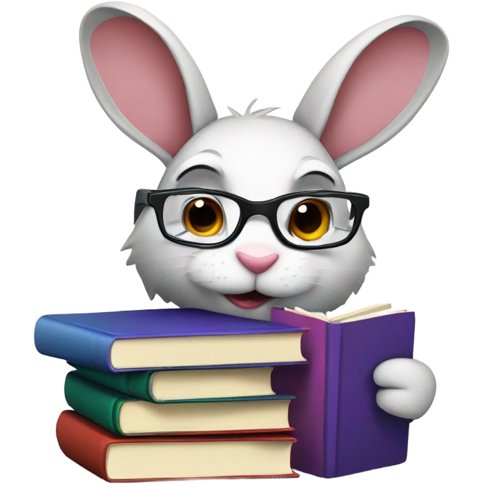 smart rabbit grad student emoji