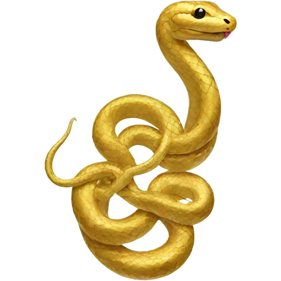 Gold snake with floral pattern emoji