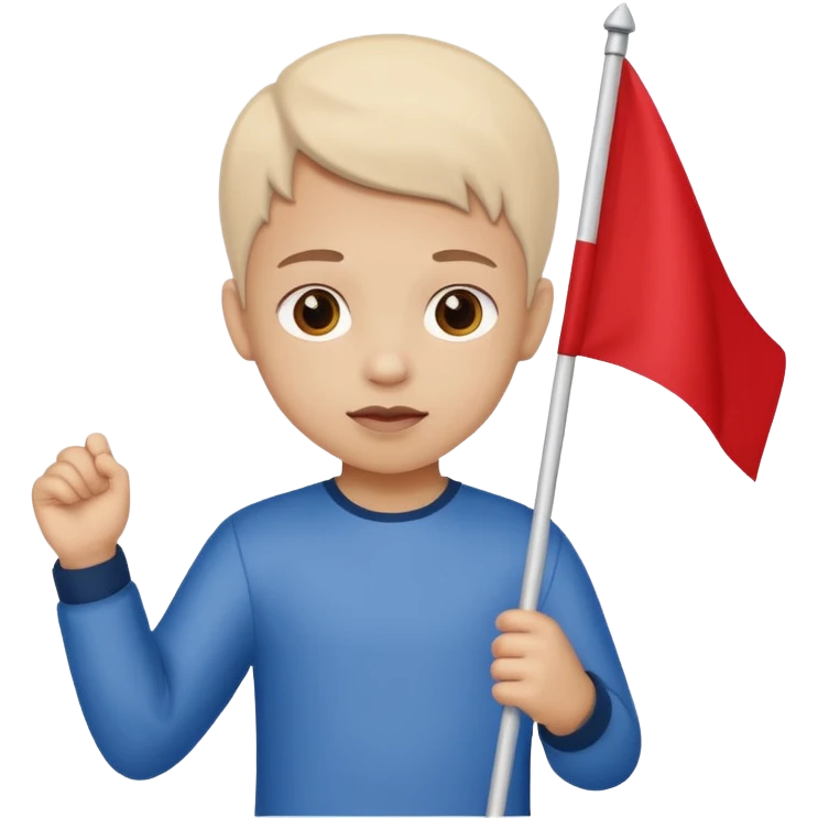 Flag holder kid emoji
