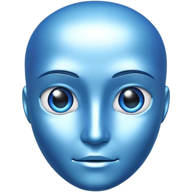 A blue four with humanoid features  emoji