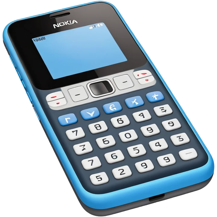 Classic Nokia mobile phone with 'Nokia' text on screen emoji