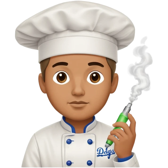 Chef boyfriend who loves the dodgers and likes to vape  emoji