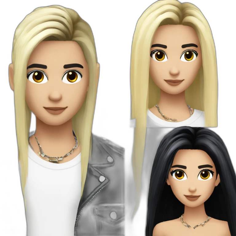 Bill Kaulitz black hair down with blonde highlights eyeshadow emoji