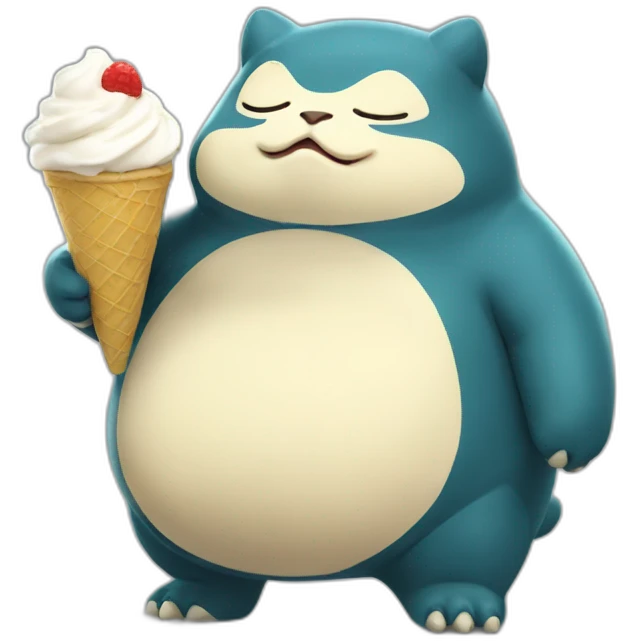Snorlax eating ice cream  emoji
