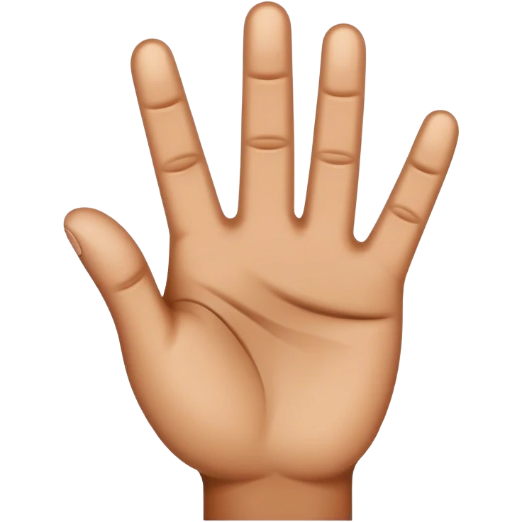 4 fingers up brown hand emoji