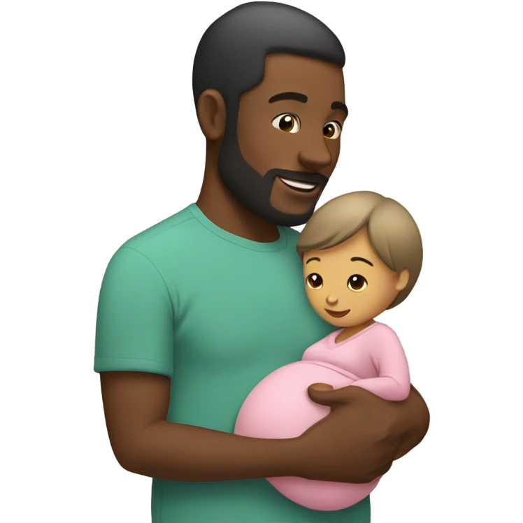 man holding wife’s baby bump emoji