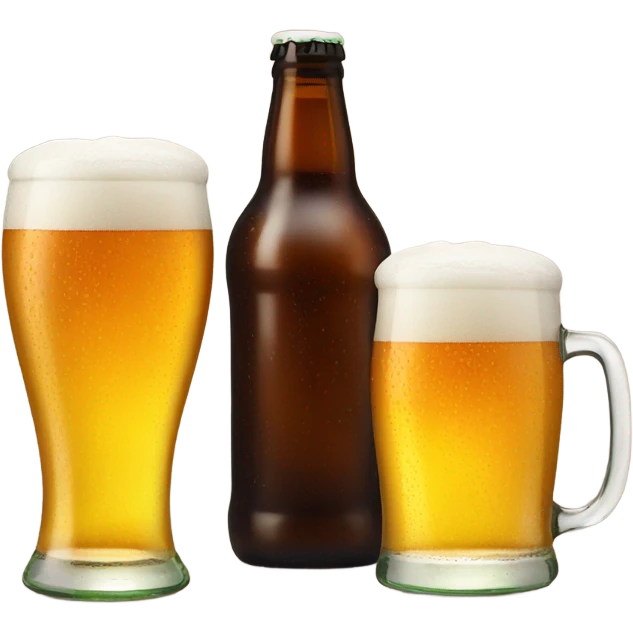 Beer bottle with glasses emoji