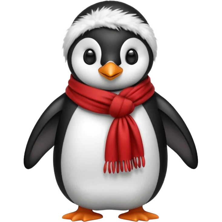 penguin with red scarf  emoji