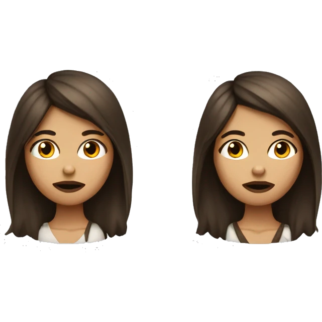 brunette girl with scar under lips chin sitting emoji