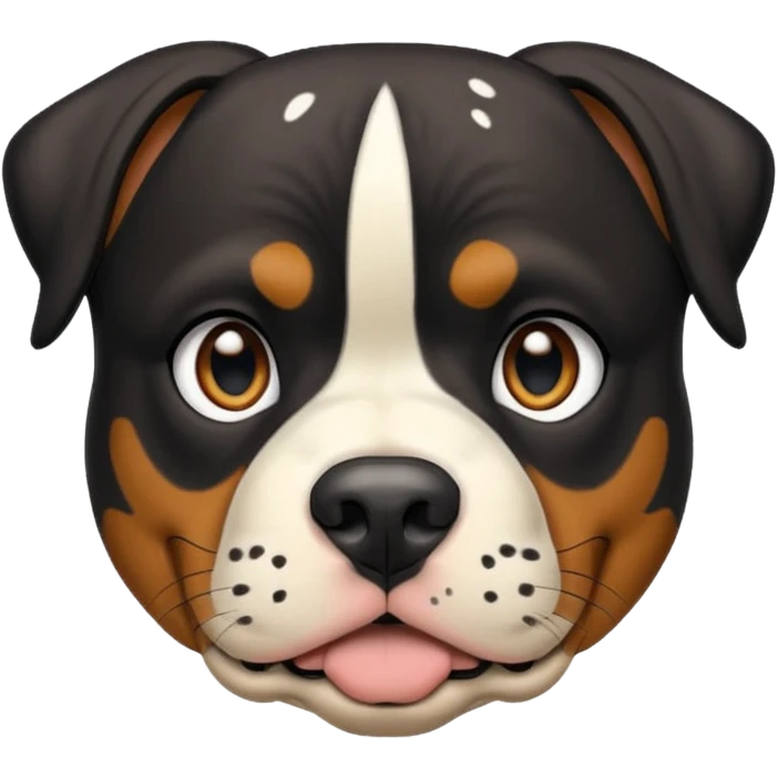 Pitt bull rottweiler white muzzle with black spots emoji