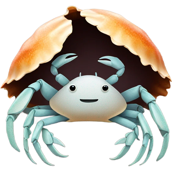 Shell with a crab in it emoji