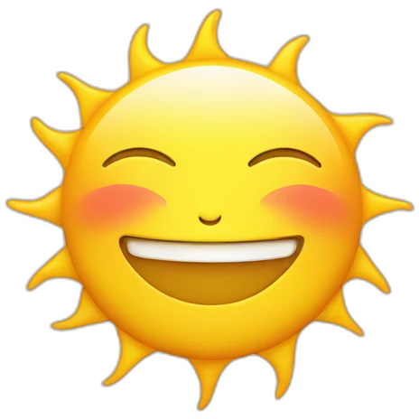 smilling sun with fin line emoji