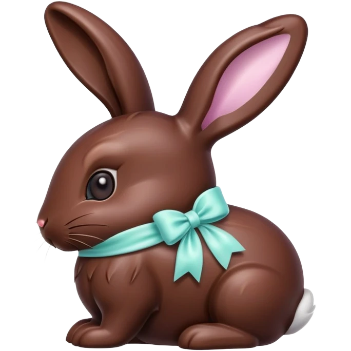 Sweet chocolate bunny with a pastel wrapping emoji