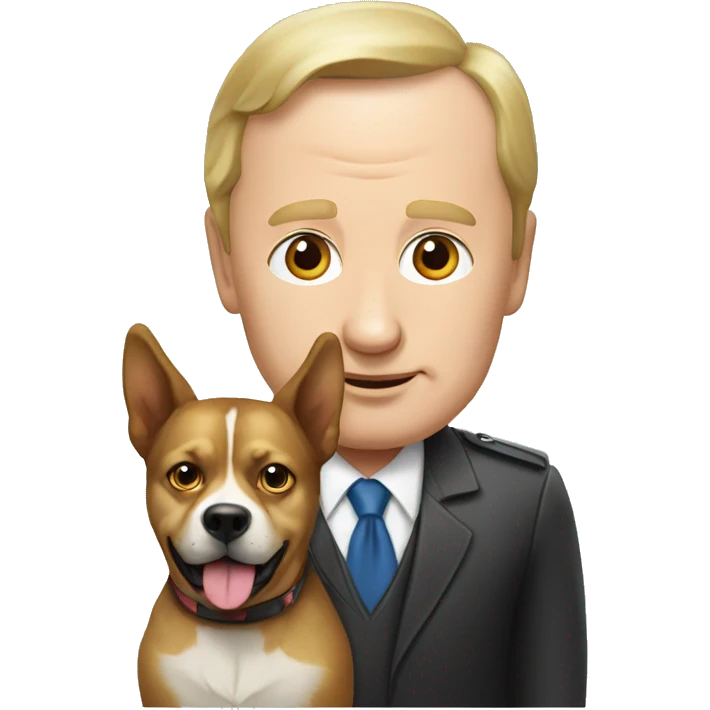 Vladimir poutine with a dog emoji