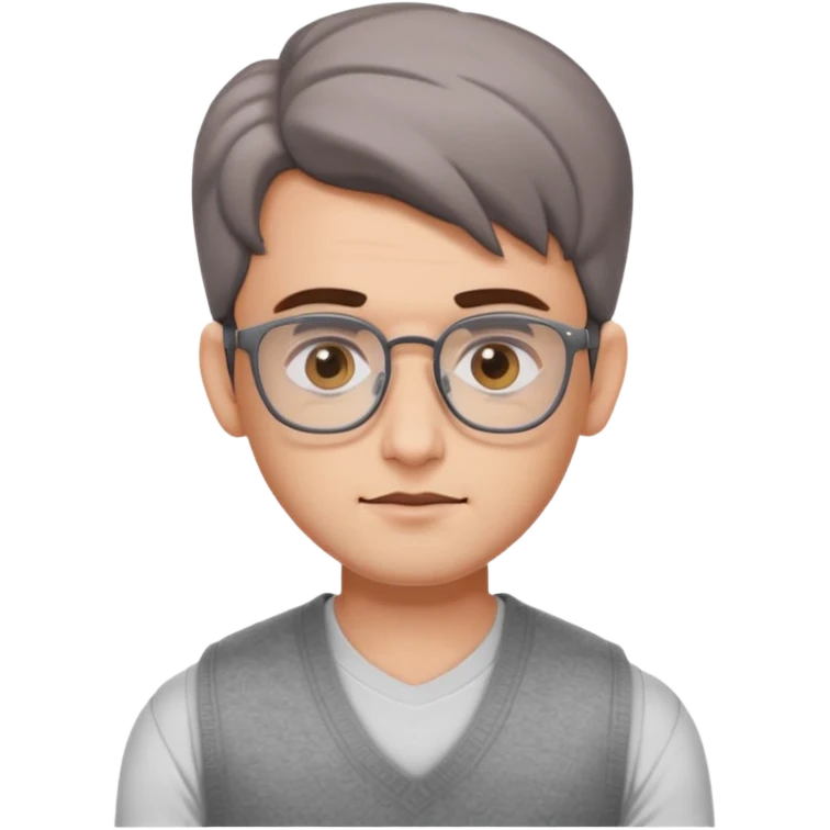 generate a pretty bratz emoji 
Make her look like hrithik roshan wearing white tee with a grey v neck sleeveless weater vest over it. wearing rectangle spectacles

he should look exactly  like hrithik roshan. looking autistic emoji