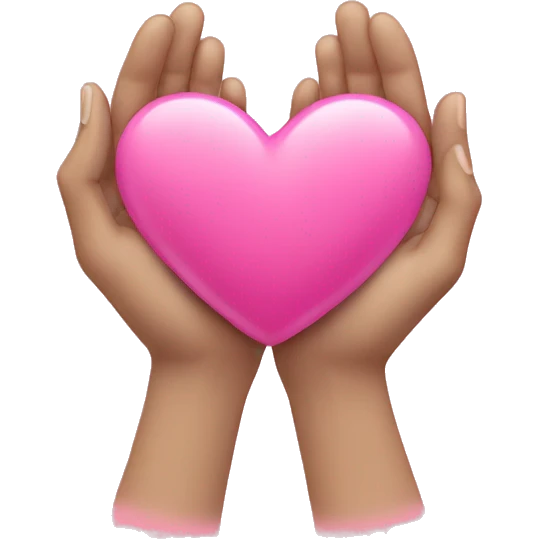 heart with hands, pink heart in middle emoji