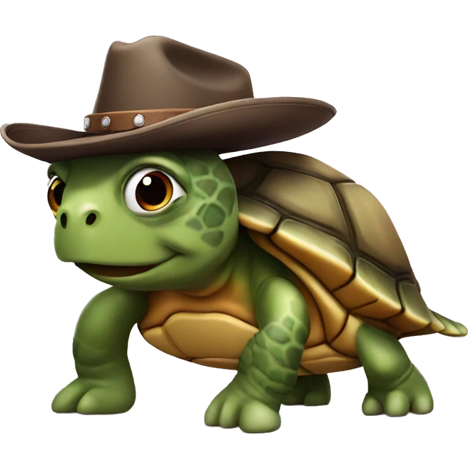 turtle wearing a cowboy hat emoji