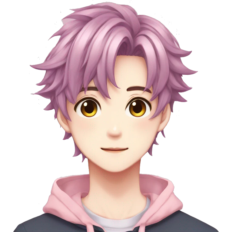Gorgeous colorful shiny pastel anime style shojo man with blushing face aesthetic and pretty hair trending style emoji