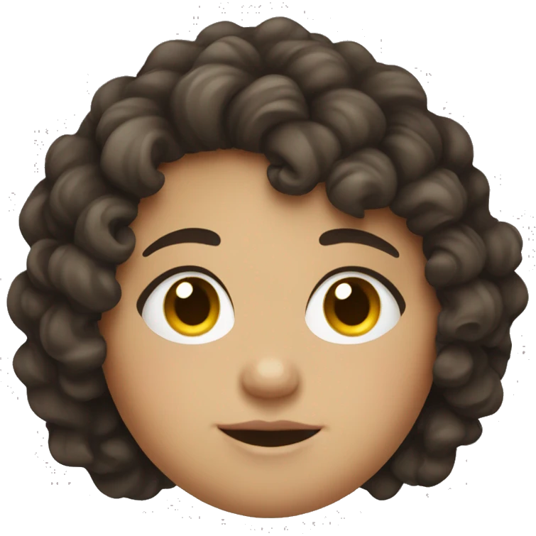 Chubby teen with curly dark Brown hair  emoji