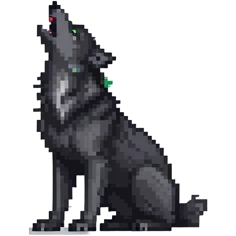 howling black wolf emoji
