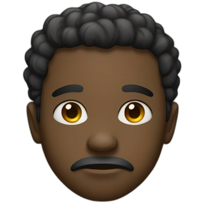 sad afroamerican grim emoji