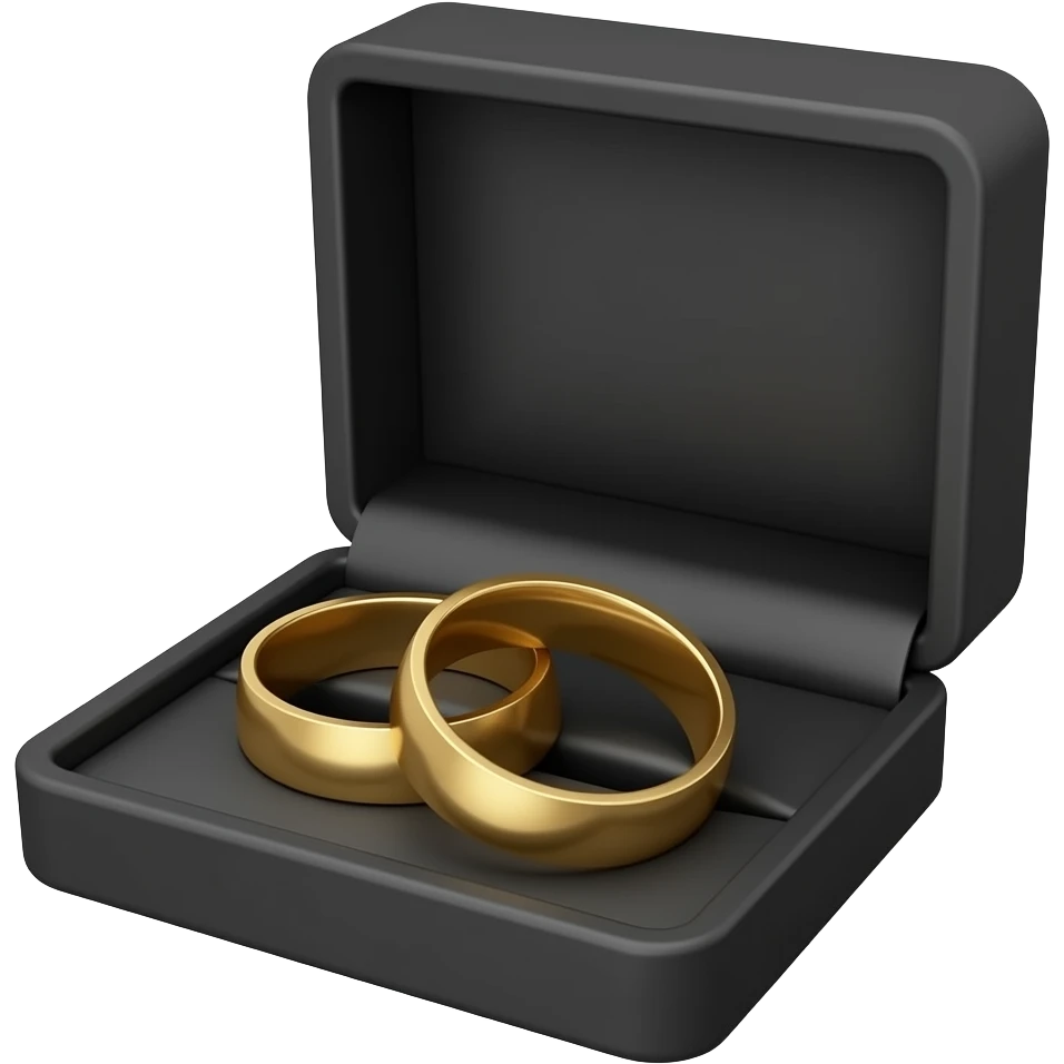 Gold Wedding bands in black box emoji