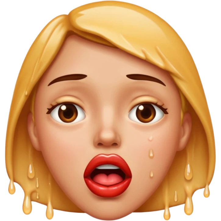 Anguished face while mouth watering emoji