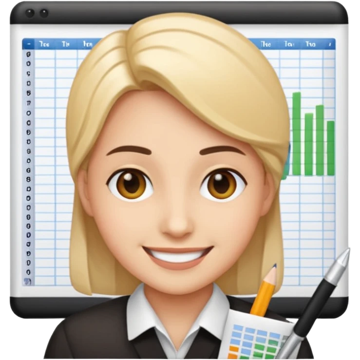 aditor with spreadsheet emoji emoji