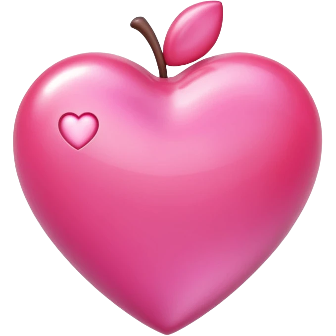 Apple-style 3D emoji of a shiny pimk  heart, smooth and glossy surface, simple and elegant design, no background. emoji