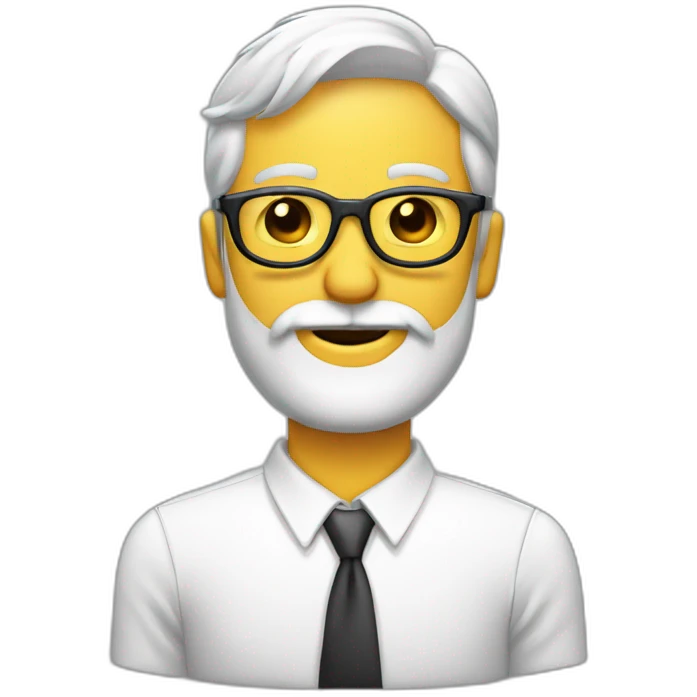cara de hombre blanco con barba y gafas sorprendido emoji