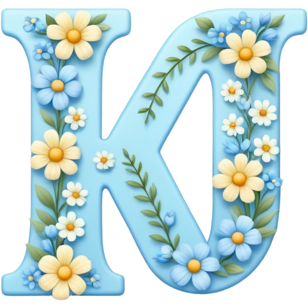 Light-blue flowery romantic alphabet letter emoji