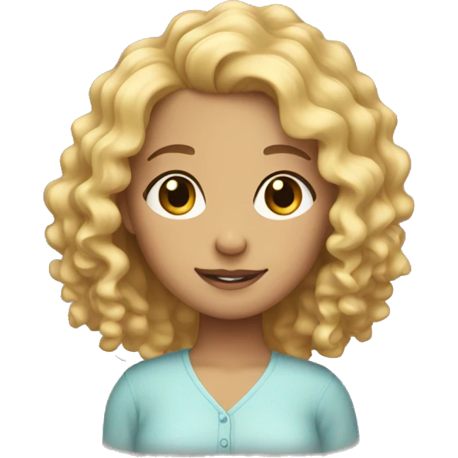 girl with curly blonde hair emoji