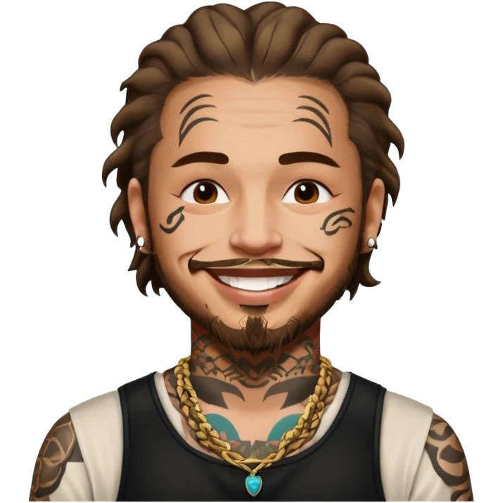 post malone many face tattoos emoji