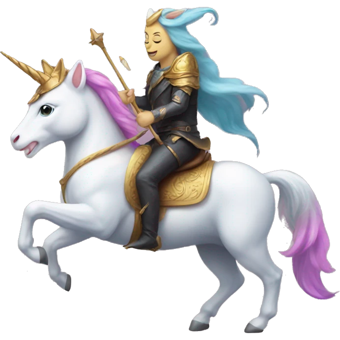 Cat riding a unicorn  emoji