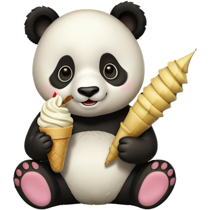 Panda eating ice cream emoji