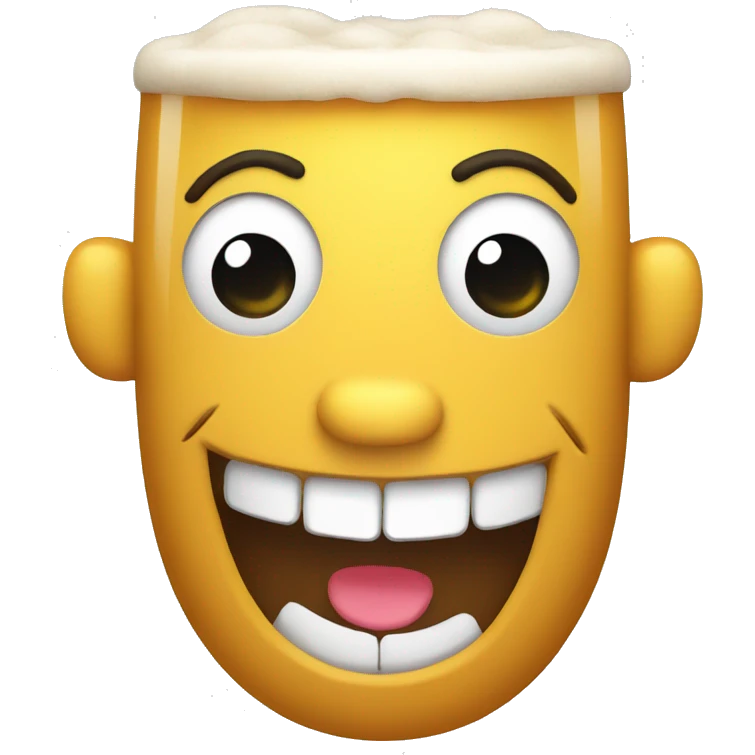 Beer smiling emoji