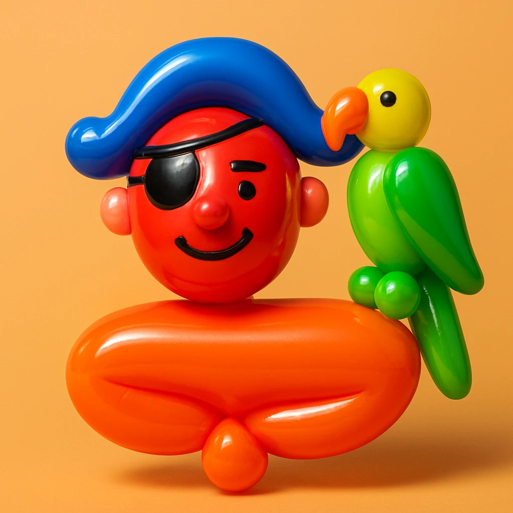 pirate with eye patch and parrot emoji