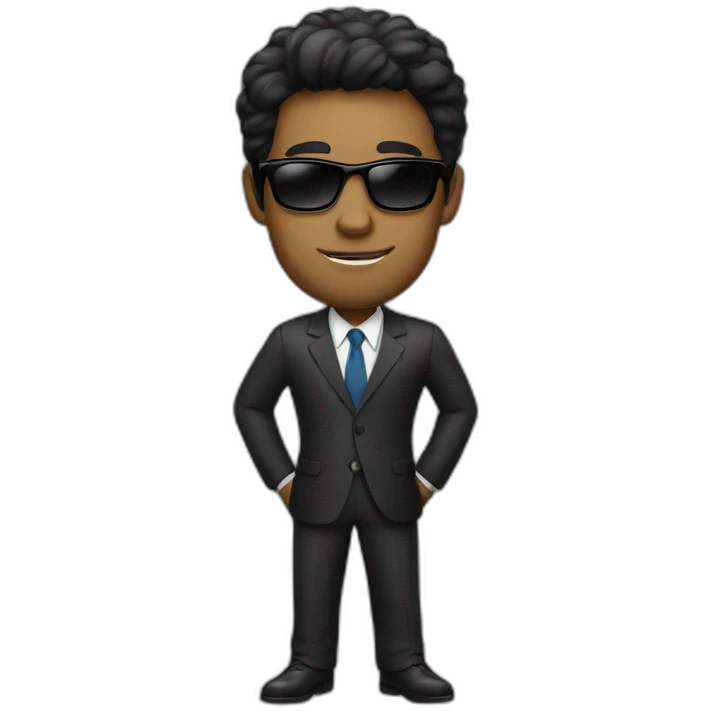 Black haired businessman wearing sunglasses emoji