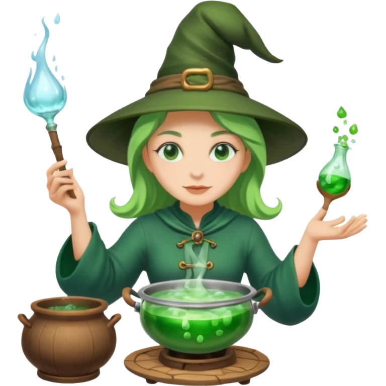 green witch cooking potion emoji