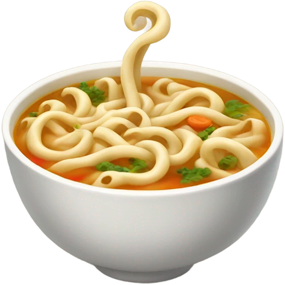 noodle soup running on a tredmile emoji