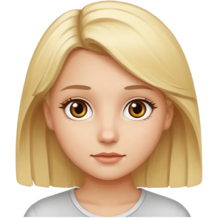 Blonde girl brown eyes emoji