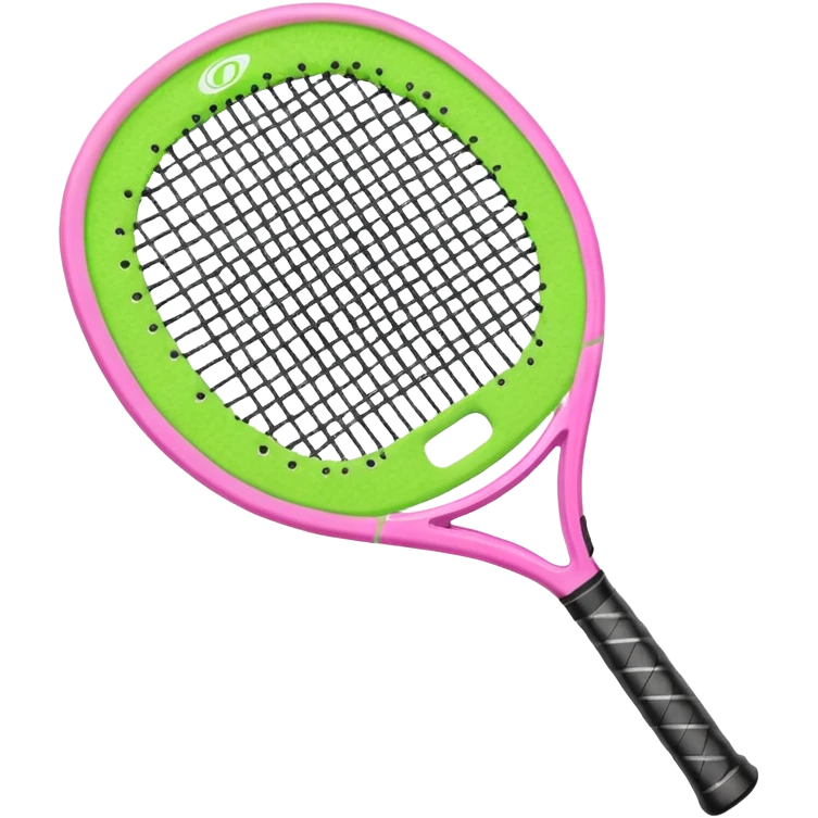 green padel racquet with pink P in the middle emoji