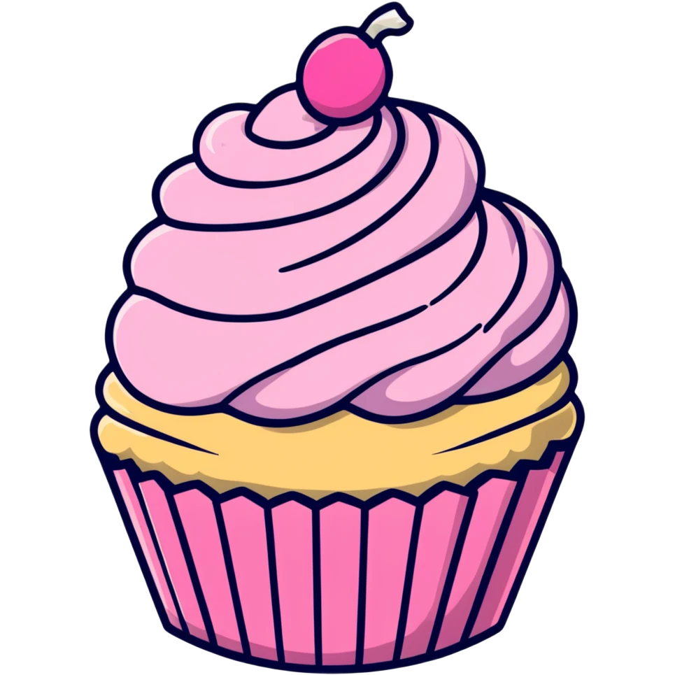 cupcake with pink icing emoji